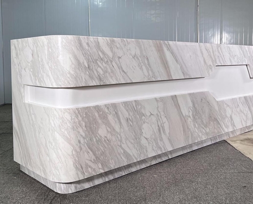 natural marble reception desk