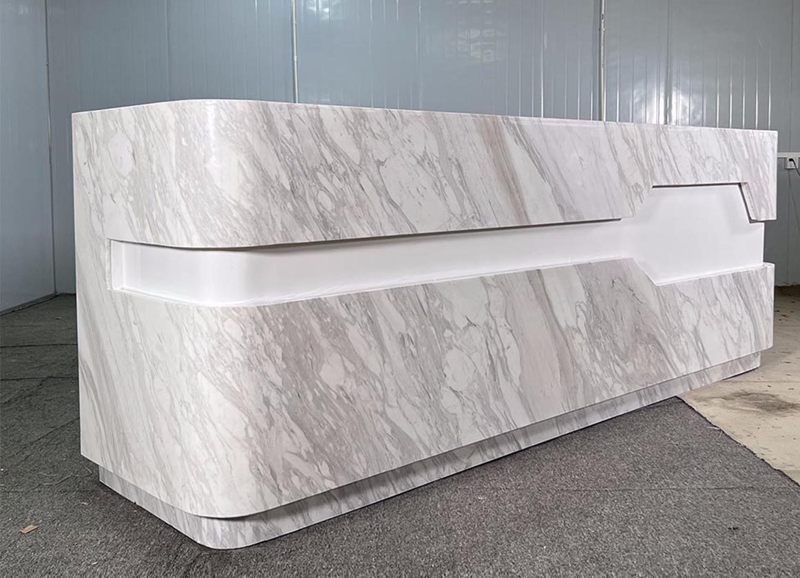 natural marble reception desk