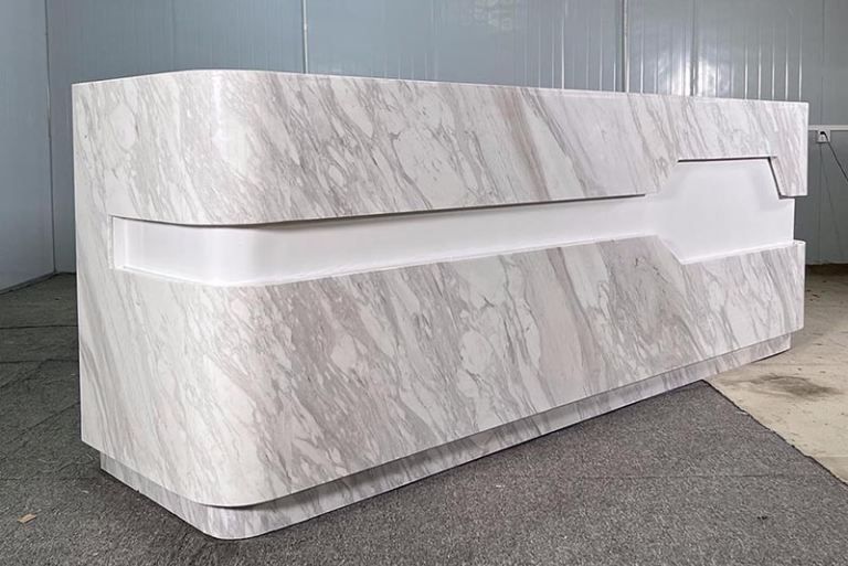 Elegant Custom Marble Reception Desk - WANBEST