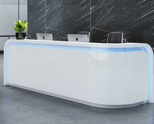 L shaped reception desk