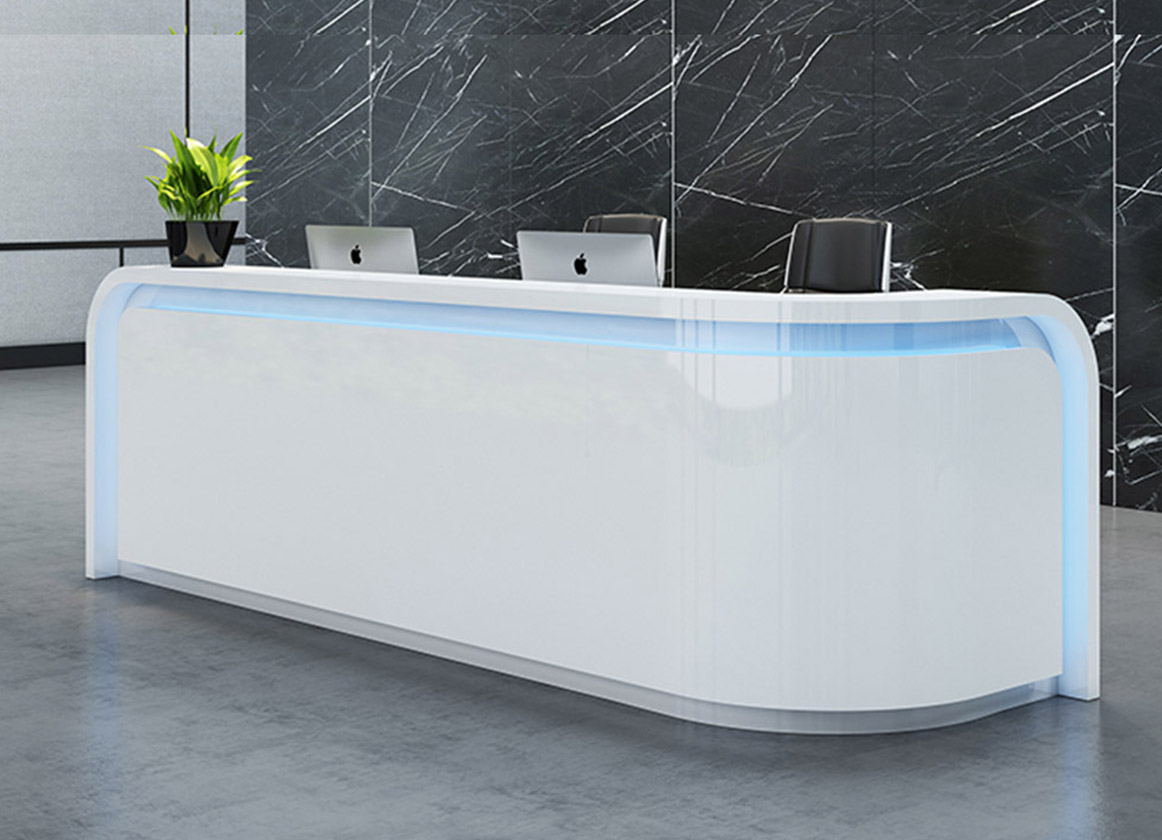 L shaped reception desk