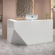 l shaped reception desk white