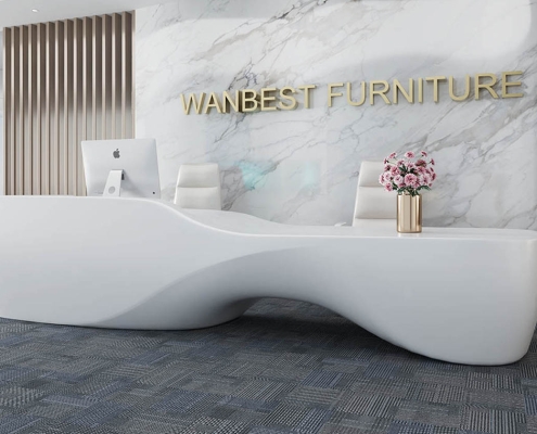 curved elegant reception desk