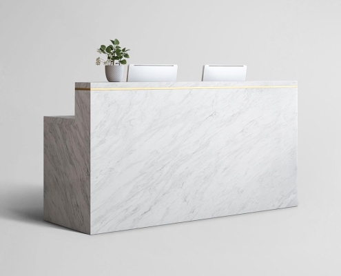 office reception desk marble