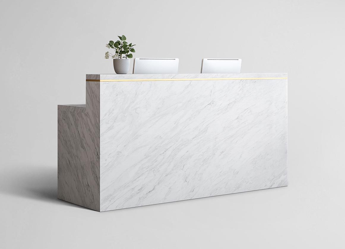 office reception desk marble