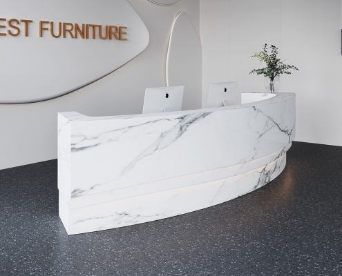 office reception desk curved