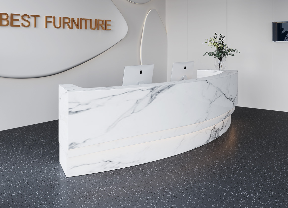 office reception desk curved