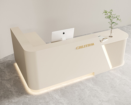 L shape salon reception desk