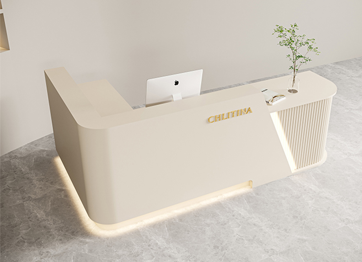 L shape salon reception desk