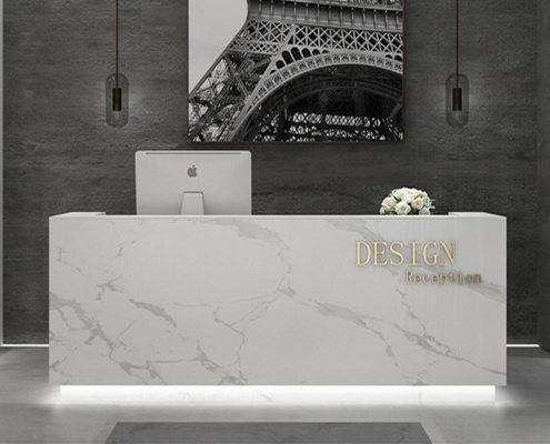 office reception desk marble